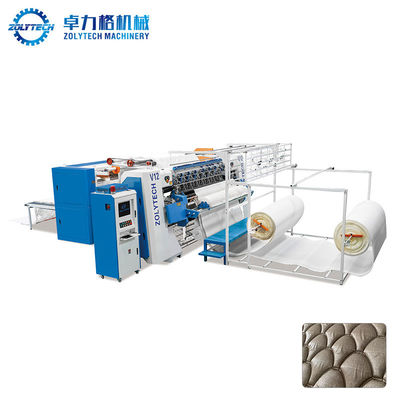 ZOLYTECH WV12 multi-jarum mesin quilting kecepatan tinggi terkomputerisasi rantai stitch 1200rpm untuk selimut dan selimut